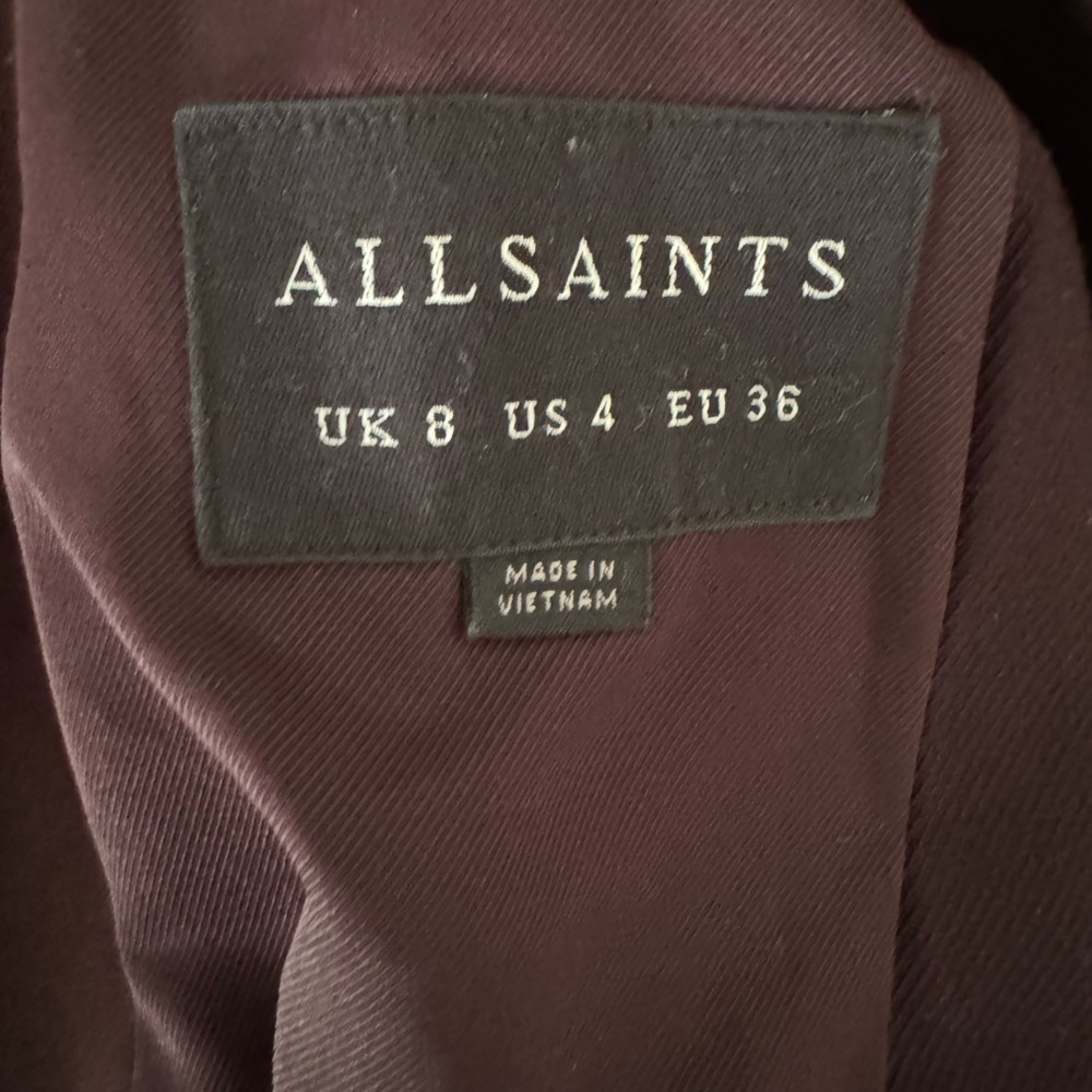 AllSaints Aleida Tailored Open‑Front Blazer – brown/maroon WINTER SALE! - Picture 2 of 3